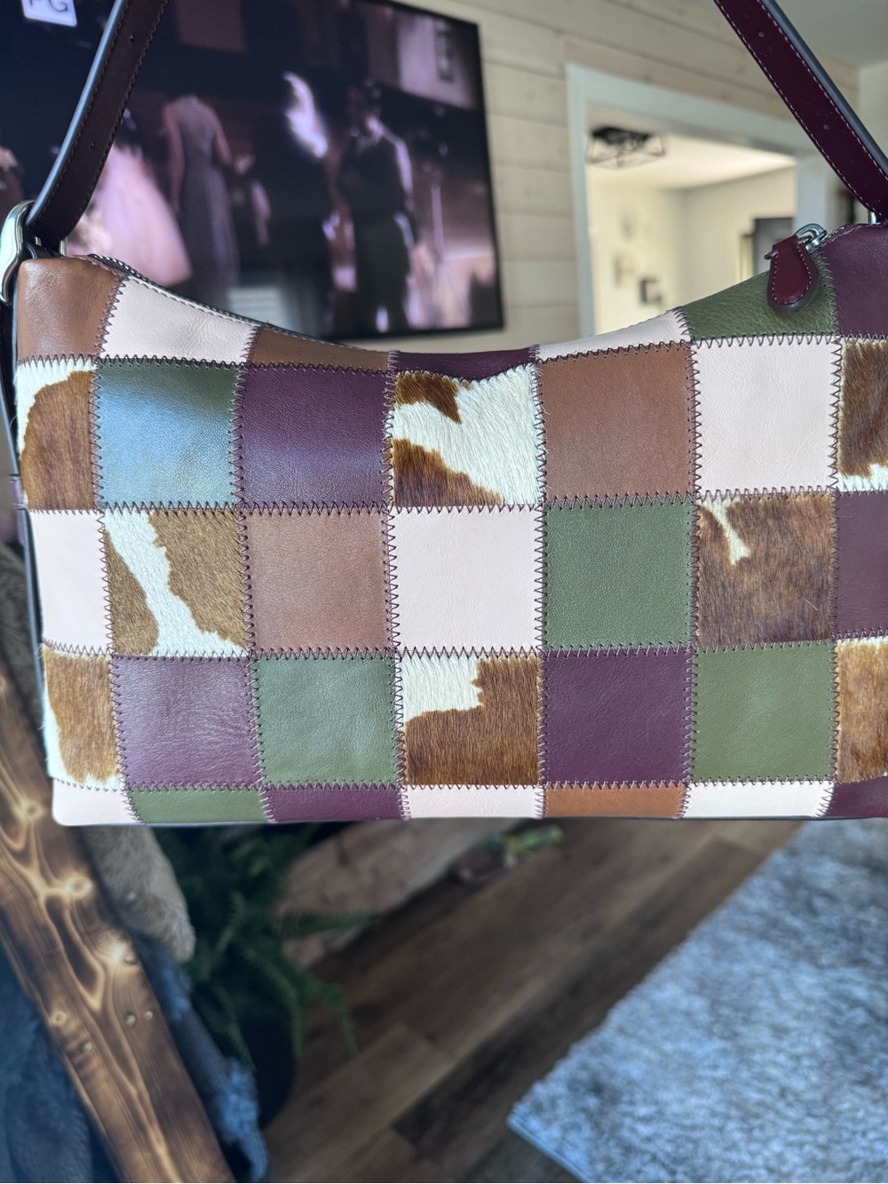 NEW Coach/Coachtopia Slouchy Alter Ego Shoulder/Crossbody Bag (Olive/Merlot) - Picture 4 of 9